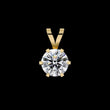 Round Lab Grown Diamond Solitaire Six Prong V Bail Pendant