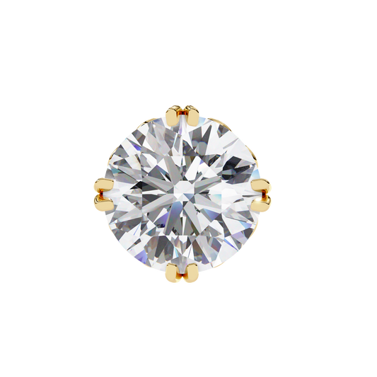Elegant Classic Round Cut Solitaire Lab Diamond Earrings with Premium Prong Setting - View 2