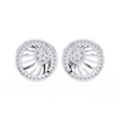 Radiant Sunburst Moissanite Diamond Stud Earrings with Sparkling Diamond Cluster - View 9
