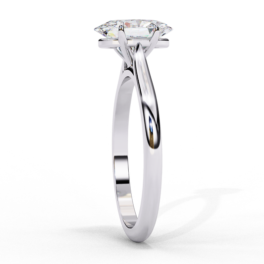 Oval Cut Moissanite Diamond Engagement Ring With Four Prong - View 2
