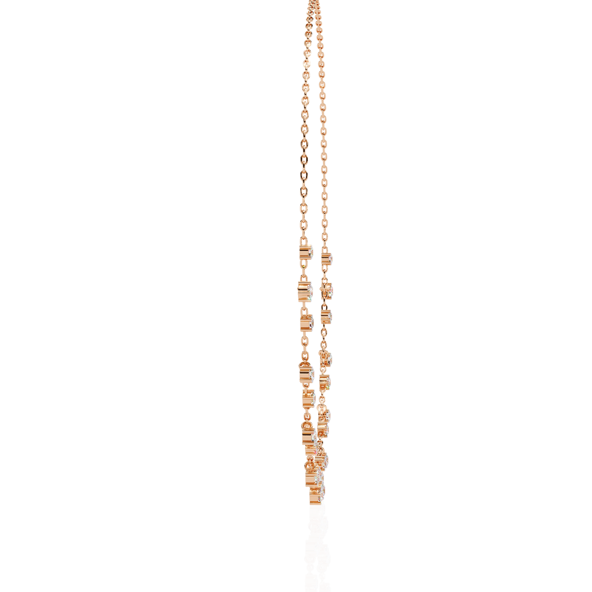 Princess Shape Round Moissanite Diamond Choker Necklace - View 5