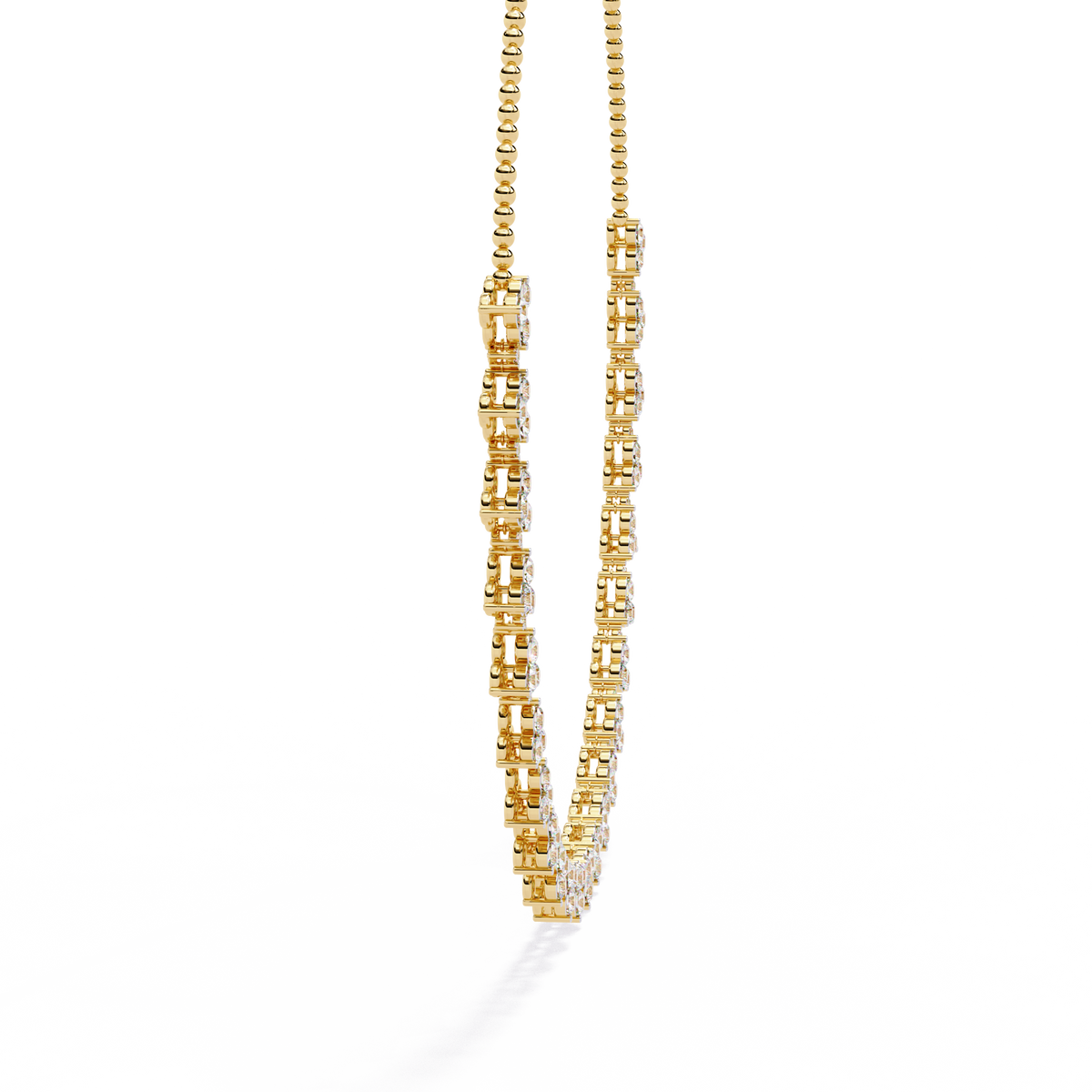 Graduated Round Lab Grown Diamond Fringe Necklace - View 5