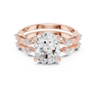 Handcrafted Oval Cut Lab Diamond Split Shank Ring - View 2