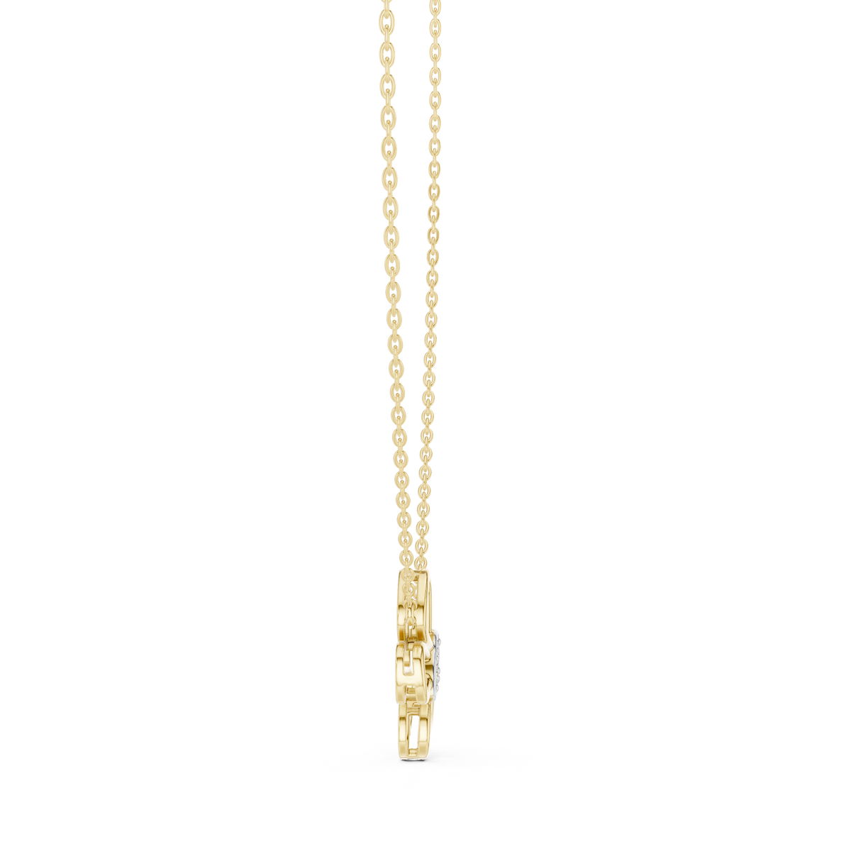 Openwork Butterfly Pendant with Round Cut Lab Grown Diamond - View 4