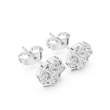 Celestial Swirl Round Moissanite Diamond Cluster Stud Earrings with Radiant Circular Brilliance - View 6