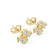 Cross Cluster Round Brilliant Lab Diamond Stud Earrings for Women - View 4