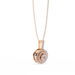 Concentric Circle Silhouette Charm Pendant with Round Lab Grown Diamond - View 4