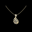 Leaf Swirl Pendant Necklace with Round Moissanite Diamond
