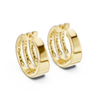 Triple Row Round Lab Diamond Hoop Earrings Everyday Statement Jewelry - View 10