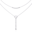 Double Layered Circle Drop Lab Grown Diamond Necklace - View 3