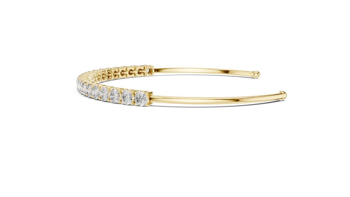 Open Cuff Round Lab Diamond Bracelet for Women - View 10