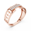 Round Cut Lab Grown Diamond Men's Rectangular Pave Center Geometric Ring - View 5