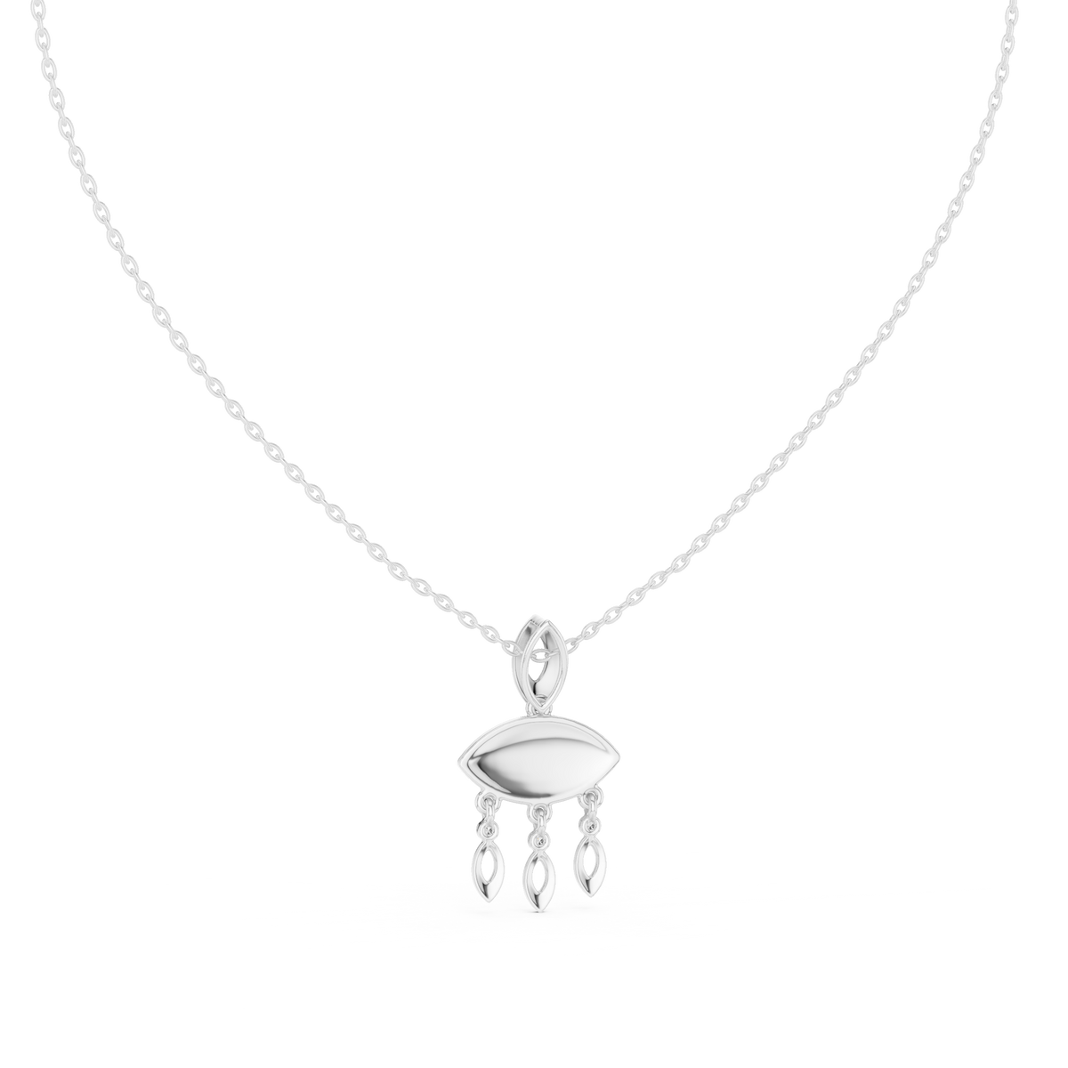 Motif Chandelier Statement Pendant with Round Moissanite Diamond - View 12