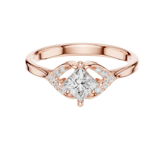 Princess Cut Lab Diamond Infinity Twist Solitaire Engagement Ring - View 2