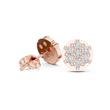 Aurora Halo Blossom Round Moissanite Diamond Cluster Stud Earrings with Rounded Floral Silhouette - View 8