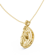 Teardrop Shape Leaf Inspired Round Lab Grown Diamond Pendant - View 4