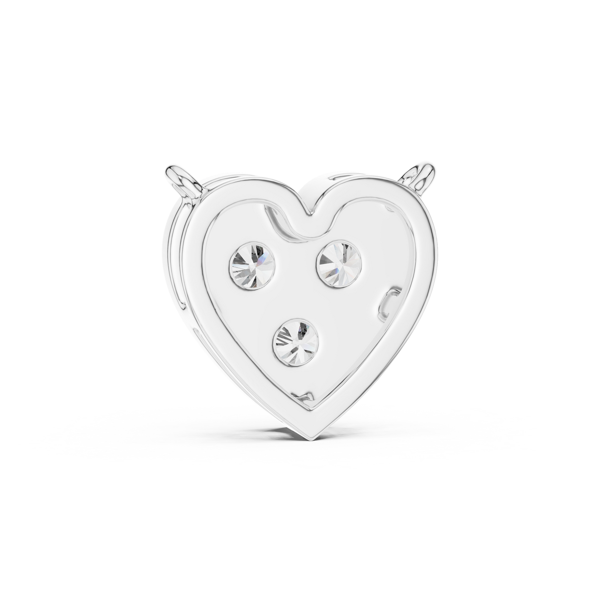 Heart Shape Pendant with Round Three Stone Cluster Lab Grown Diamond - View 9