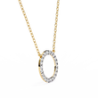Round Cut Moissanite Diamond Open Circle Halo Pendant - View 5
