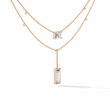 Layered Emerald Cut Lab Grown Pendant Y Necklace - View 9