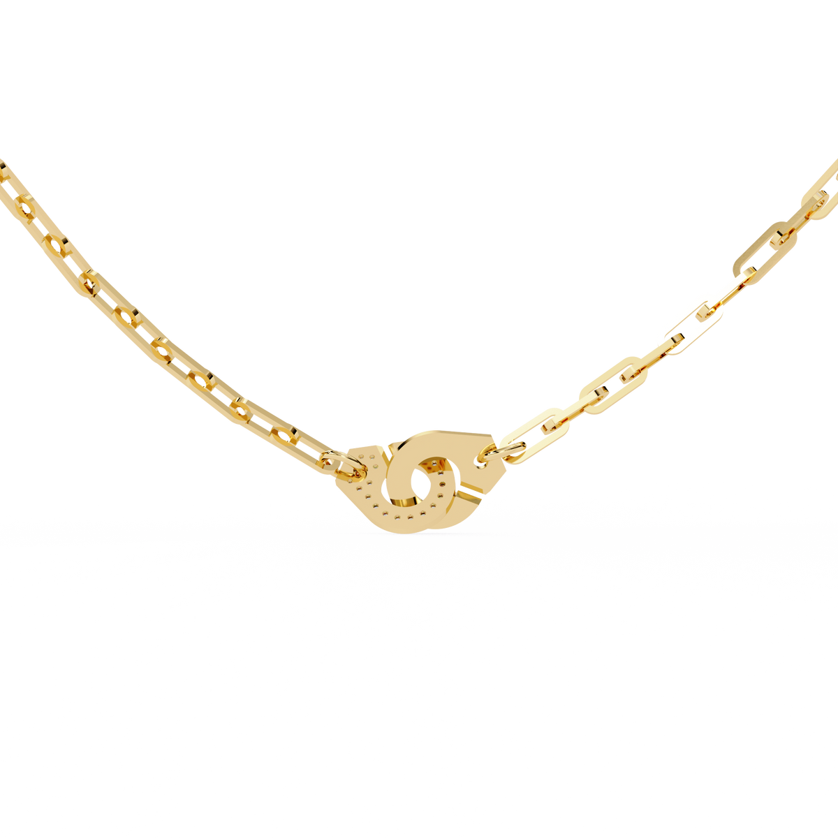 Clip Chain Necklace with Pave Lab Grown Diamond Clasp - View 8