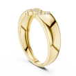 Round Cut Moissanite Diamond Men's Equestrian Openwork Link Wedding Band - View 7