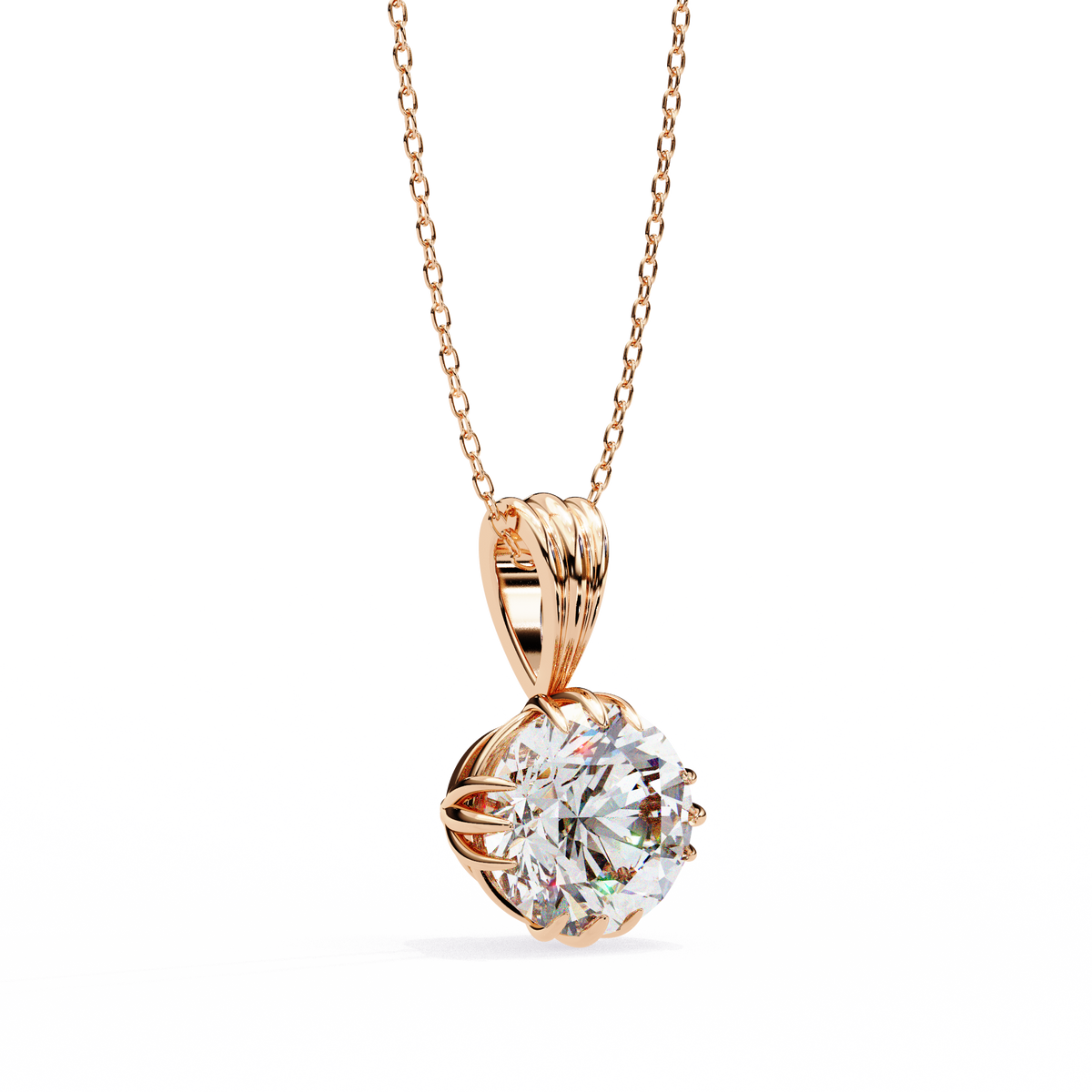 Circular Silhouette Charm Pendant Center Round Moissanite Diamond - View 6