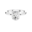 Modern Bezel Set Oval Moissanite Diamond Solitaire Engagement Ring - View 3