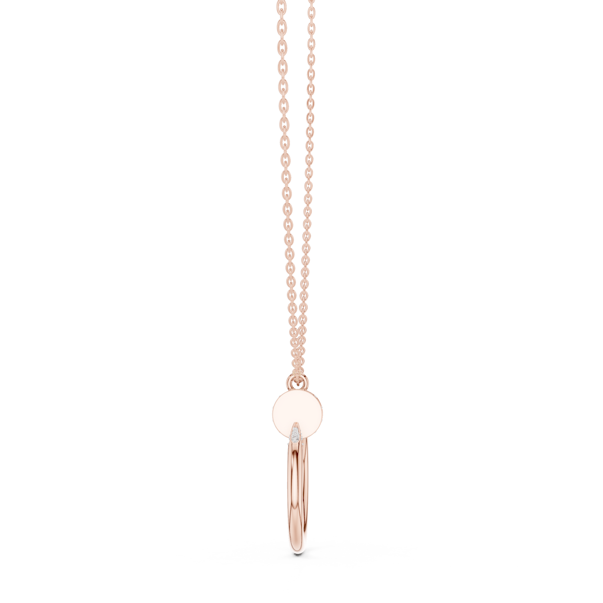Spiral Hardware Pattern Statement Pendant with Round Lab Grown Diamond - View 5