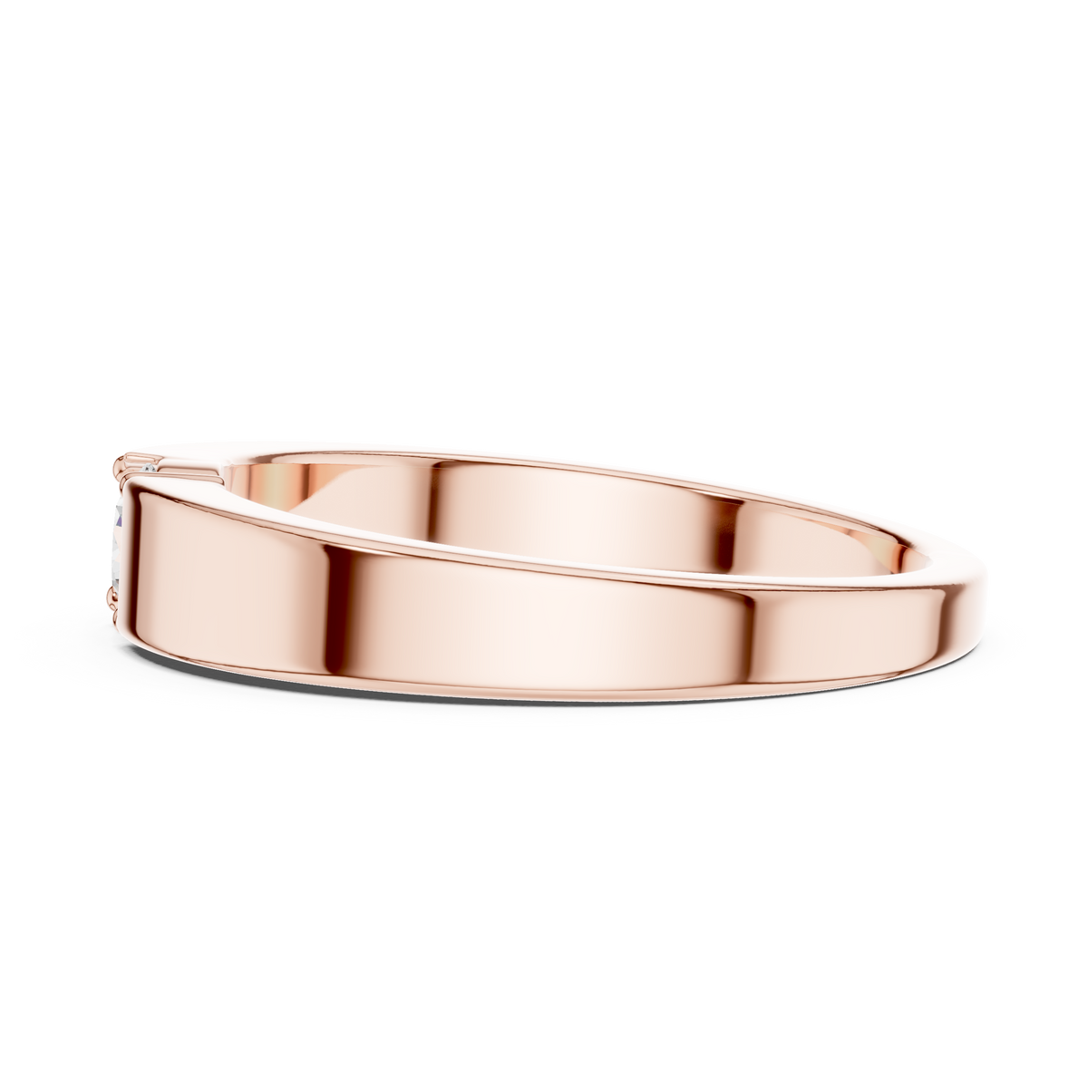 Round Cut Moissanite Diamond Men's Modern Flush Set Engagement Ring - View 9