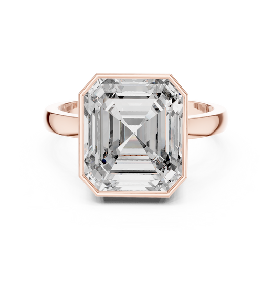 Asscher Cut Moissanite Diamond Men's Full Bezel Engagement Ring - View 2