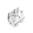 Openwork Window Lattice Multi Row Lab Grown Diamond Wide Huggie Hoop Earrings - View 12
