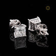 Premium Princess Cut Moissanite Diamond Stud Earrings in Polished White Gold Brilliant Solitaire Design - View 3