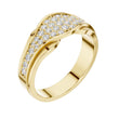 Round Cut Moissanite Diamond Men's Curved Lattice Grid Pave Statement Band - View 4