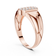 Round Cut Moissanite Diamond Men's Geometric Elongated Medallion Wedding Ring - View 8