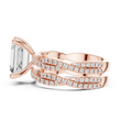 Emerald Cut Moissanite Diamond Women's Crisscross Split Band Gold Ring - View 8