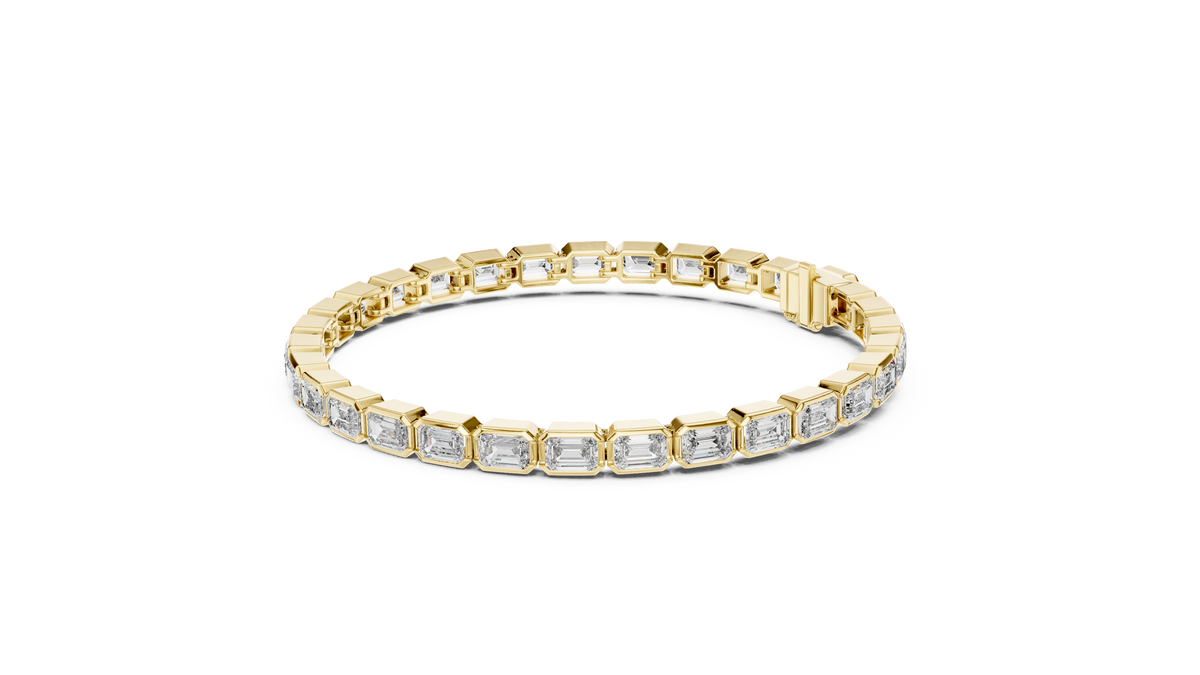 Emerald Cut Moissanite Diamond Octagonal Link Tennis Bracelet - View 10