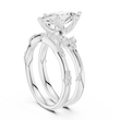 Marquise Cut Lab Diamond Women's Vintage Cluster Bridal Ring Set - View 15