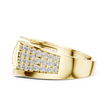 Round Cut Moissanite Diamond Men's Rectangular Center Pave Statement Band - View 10