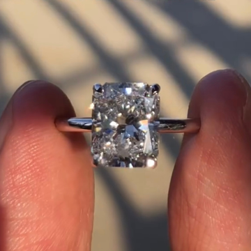 Radiant Cut Solitaire Lab Diamond Ring For Women