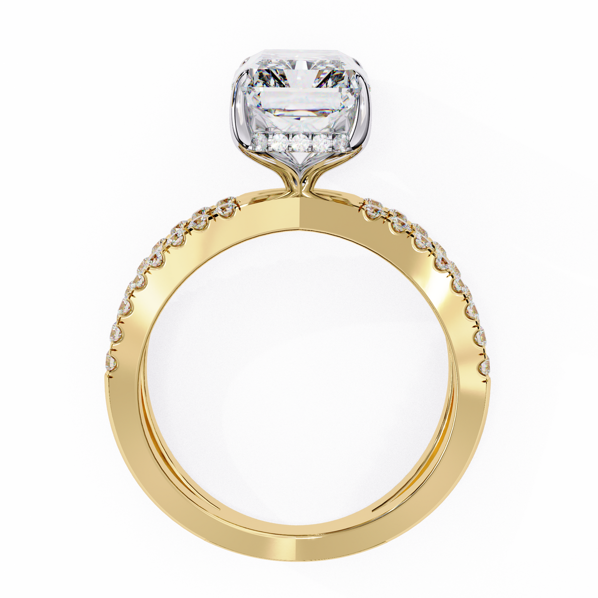 Gold ring with a diamond