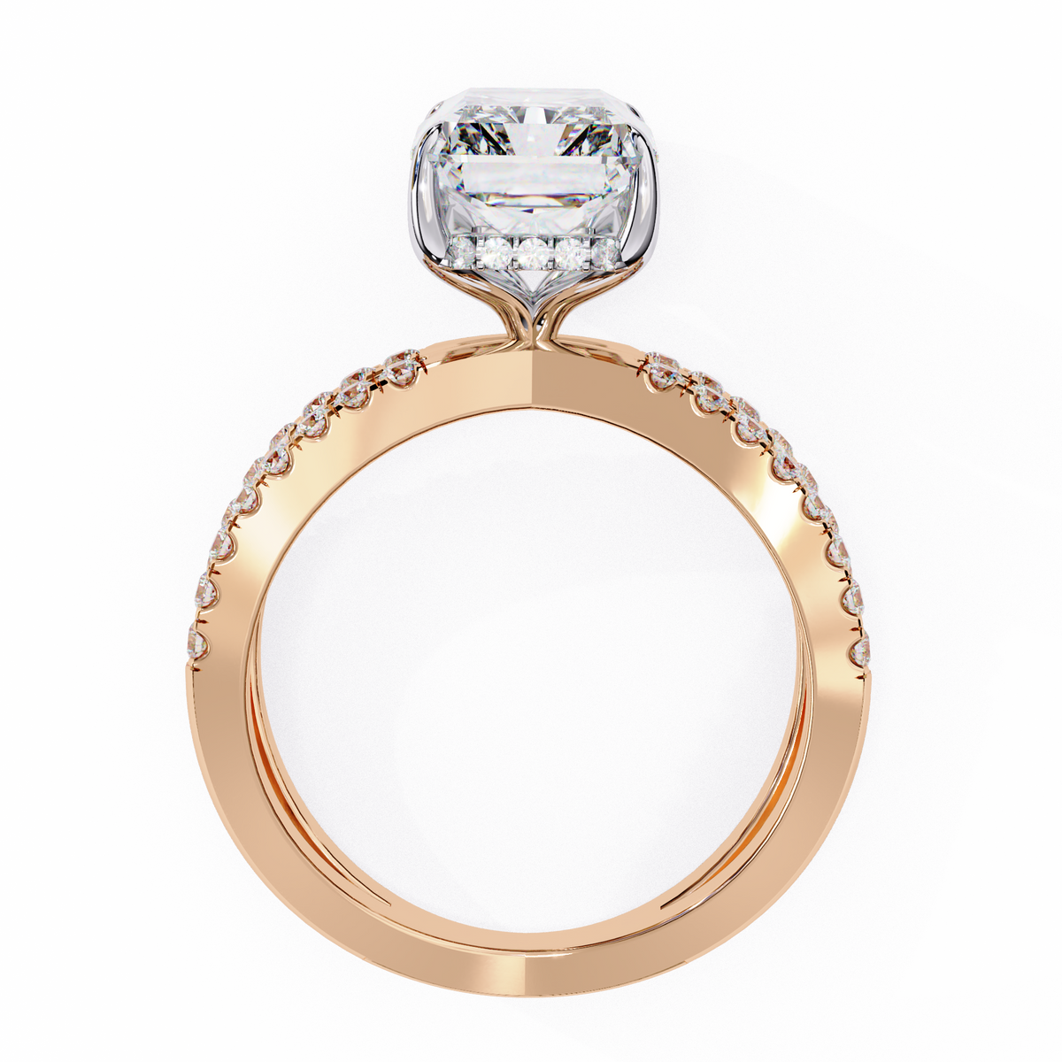 Rose gold ring with a diamond 