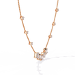 Emerald Cut Four Lab Grown Diamond Station Necklace - View 3