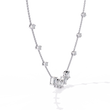Emerald Cut Four Lab Grown Diamond Station Necklace - View 4