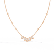 Emerald Cut Four Lab Grown Diamond Station Necklace - View 9