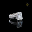 Emerald Cut Lab Diamond Women's Delicate Micro Pave Eternity Bridal Band - View 2