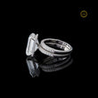 Emerald Cut Lab Diamond Women's Delicate Micro Pave Eternity Bridal Band - View 4