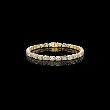 Emerald Cut Lab Diamond Octagonal Link Tennis Bracelet