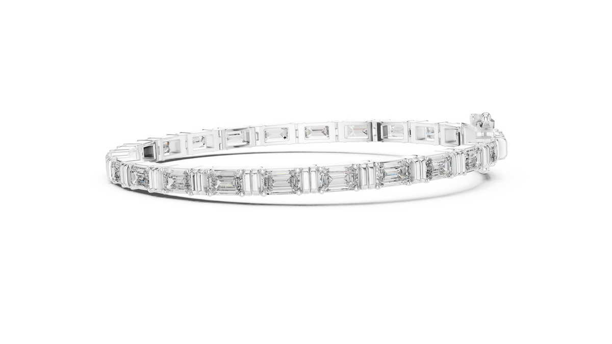 Emerald Cut Lab Diamond Contemporary Tennis Bracelet - View 6