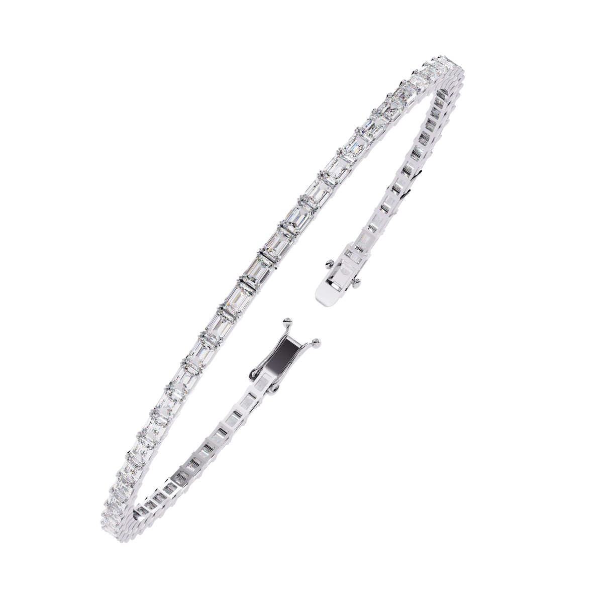 Emerald Lab Diamond Tennis Bracelet A Modern Masterpiece of Sparkle - View 4