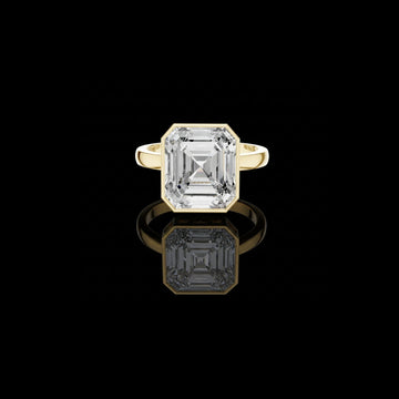 Asscher Cut Lab Grown Diamond Men's Full Bezel Engagement Ring